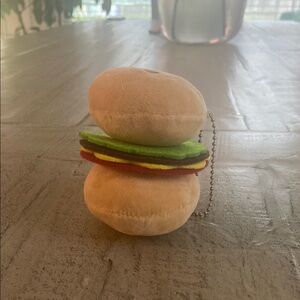 Plush Burger Keychain